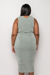 PLUS CLASS ACT SLINKY MIDI DRESS