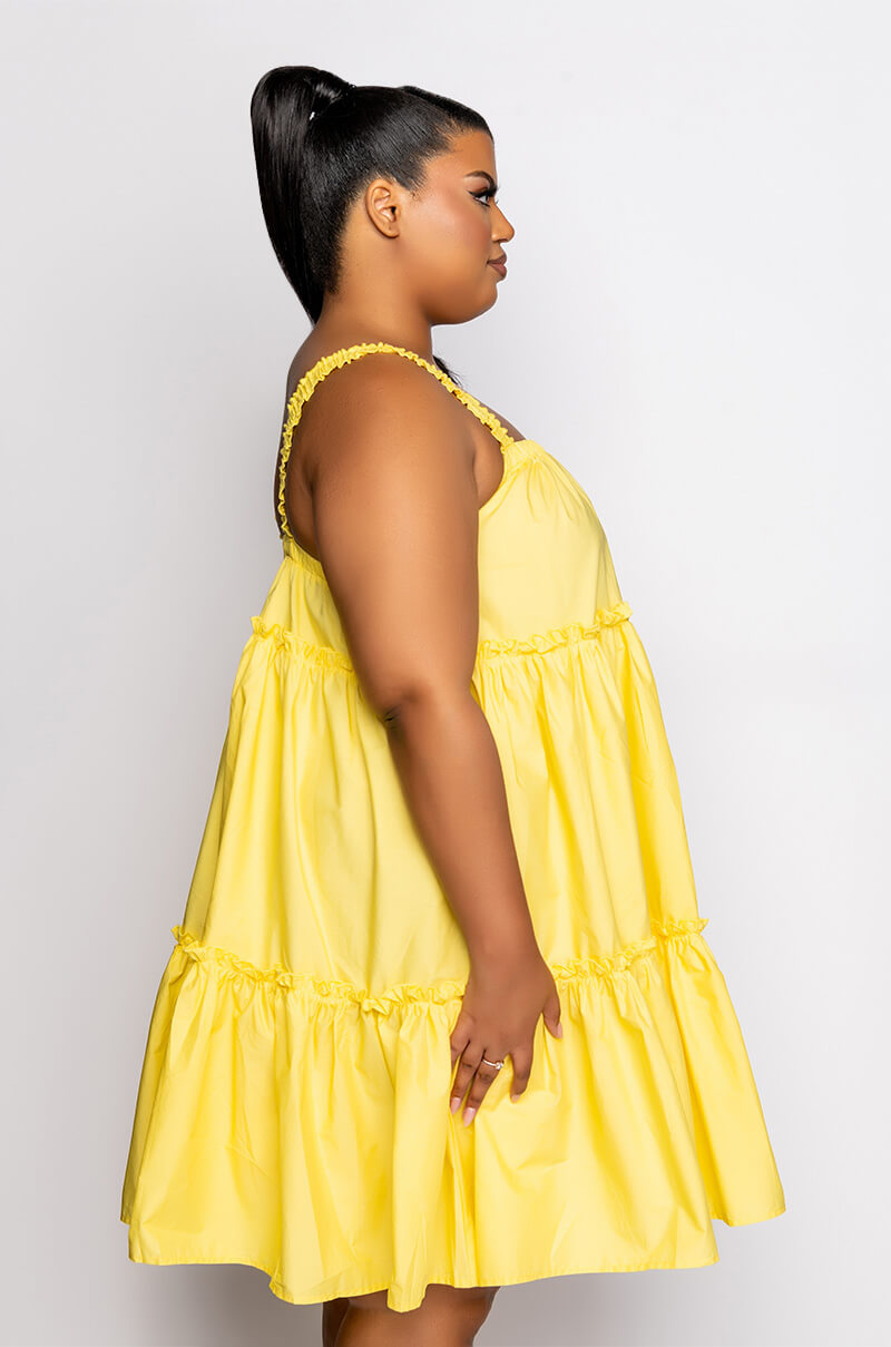 PLUS DREAMER RUFFLE MINI DRESS