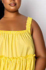 PLUS DREAMER RUFFLE MINI DRESS
