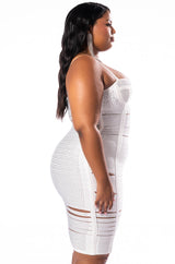 PLUS GLAM ME UP MIDI RHINESTONE BANDAGE DRESS