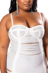 PLUS GLAM ME UP MIDI RHINESTONE BANDAGE DRESS
