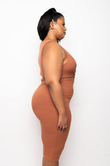 PLUS GOOD INTENTIONS MIDI DRESS WITH WAIST CUTOUTS
