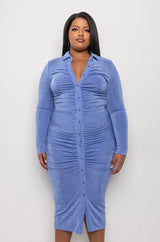 PLUS GRAM READY SLINKY MIDI DRESS