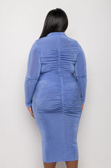 PLUS GRAM READY SLINKY MIDI DRESS