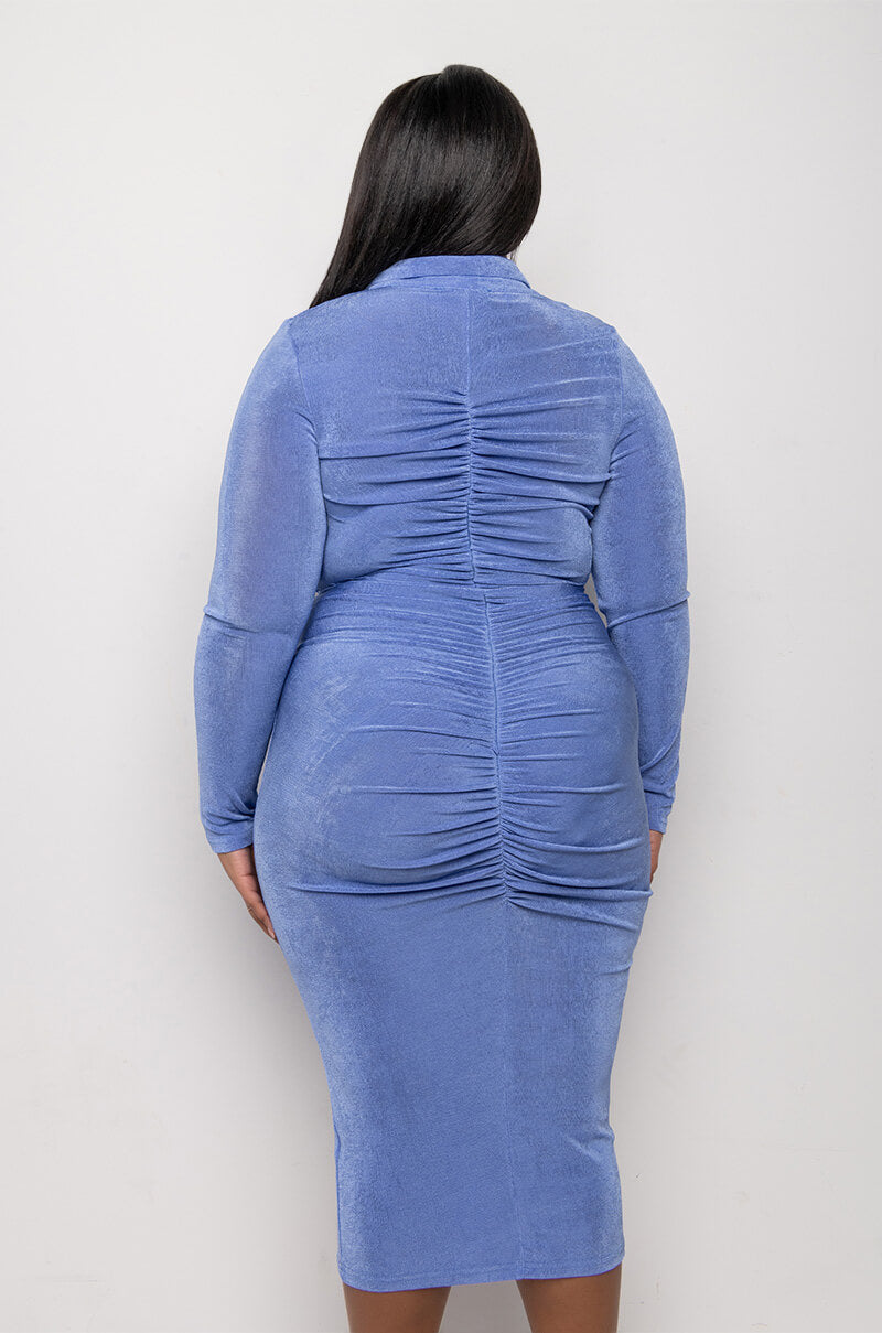 PLUS GRAM READY SLINKY MIDI DRESS