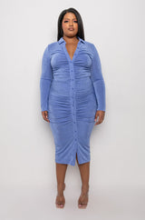 PLUS GRAM READY SLINKY MIDI DRESS