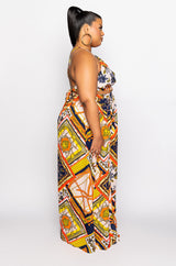 PLUS HERE FOREVER PRINTED MAXI DRESS