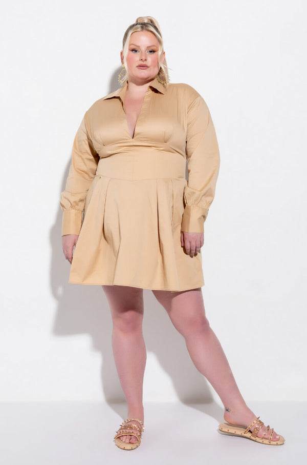 PLUS LET THEM KNOW SIS FIT AND FLARE MINI DRESS
