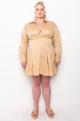 PLUS LET THEM KNOW SIS FIT AND FLARE MINI DRESS