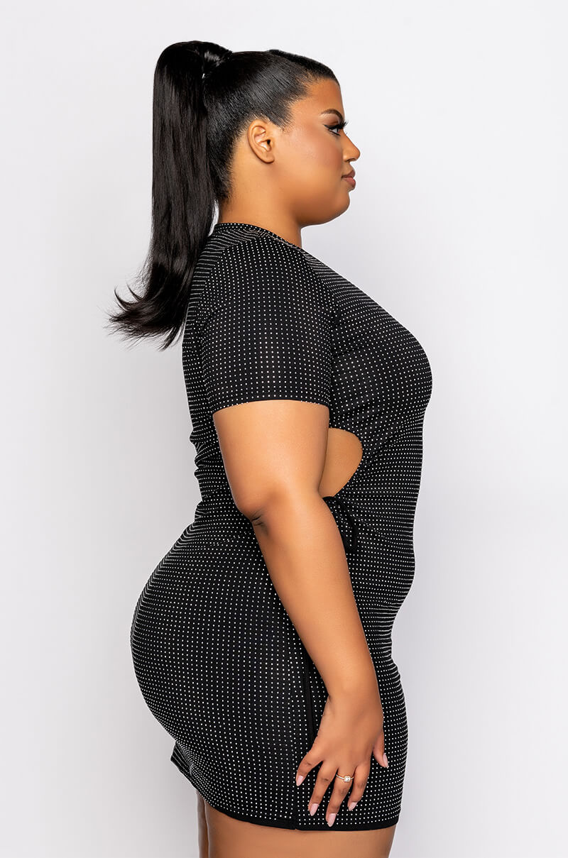 PLUS LEVEL UP T SHIRT DRESS WITH SIDE CUT OUT