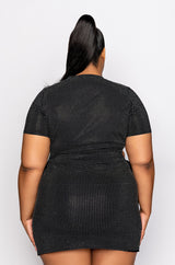 PLUS LEVEL UP T SHIRT DRESS WITH SIDE CUT OUT