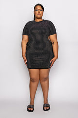 PLUS LEVEL UP T SHIRT DRESS WITH SIDE CUT OUT