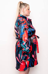 PLUS NONE TO WORRY ABOUT MINI BUTTON UP DRESS