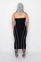 PLUS PARADISE FOUND MIDI DRESS WITH RHINESTONES