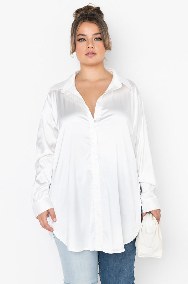READY FOR ANY OCCASION SATIN SHIRT PLUS SIZE