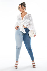 READY FOR ANY OCCASION SATIN SHIRT PLUS SIZE