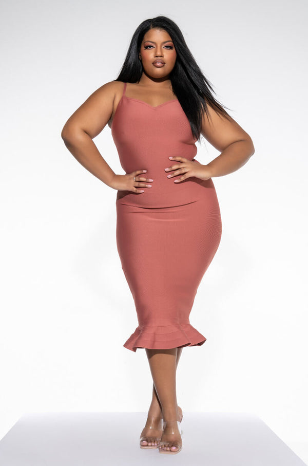 PLUS RIGHT MOVE BANDAGE MIDI DRESS