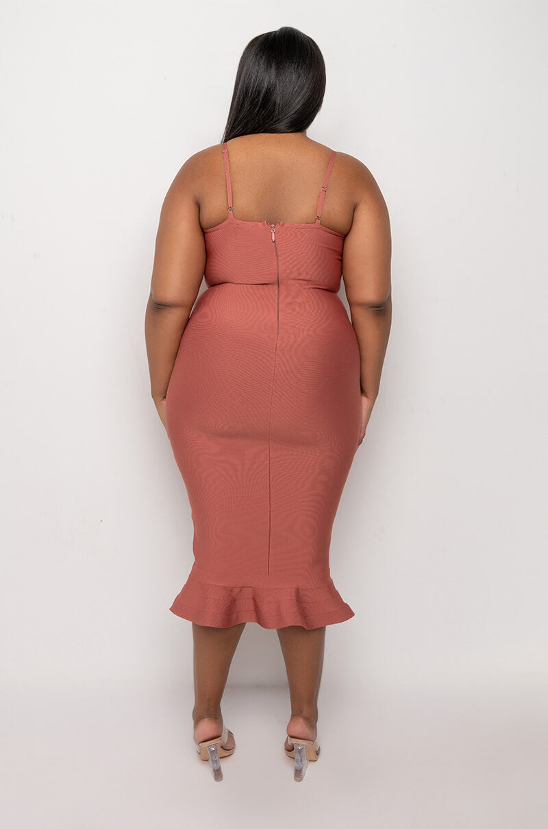 PLUS RIGHT MOVE BANDAGE MIDI DRESS