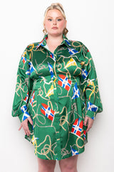 PLUS THIS WAY PLEASE BUTTON UP MINI DRESS
