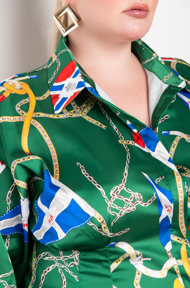 PLUS THIS WAY PLEASE BUTTON UP MINI DRESS