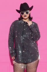 PLUS TINY DANCER RHINESTONE BLOUSE