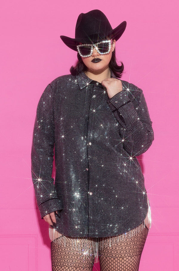 PLUS TINY DANCER RHINESTONE BLOUSE