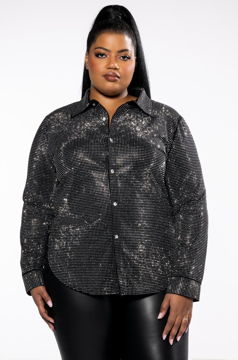 PLUS TINY DANCER RHINESTONE BLOUSE