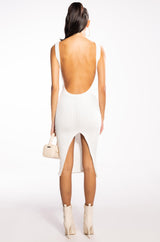 HAILEY SLEEVELESS HIGH NECK KNIT MIDI DRESS