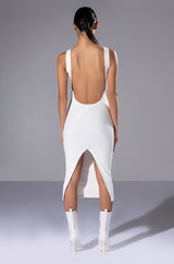 HAILEY SLEEVELESS HIGH NECK KNIT MIDI DRESS