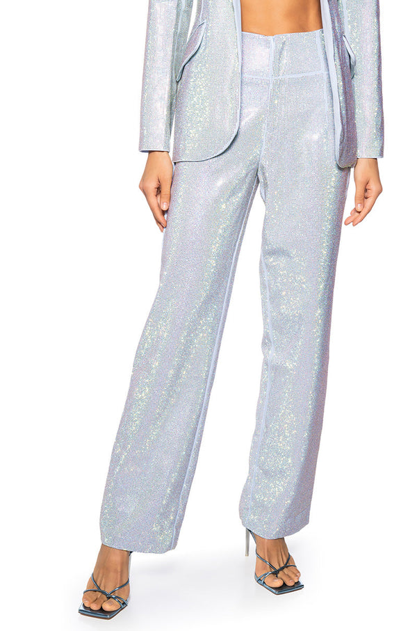POP STAR FITTED RHINESTONE TROUSERS
