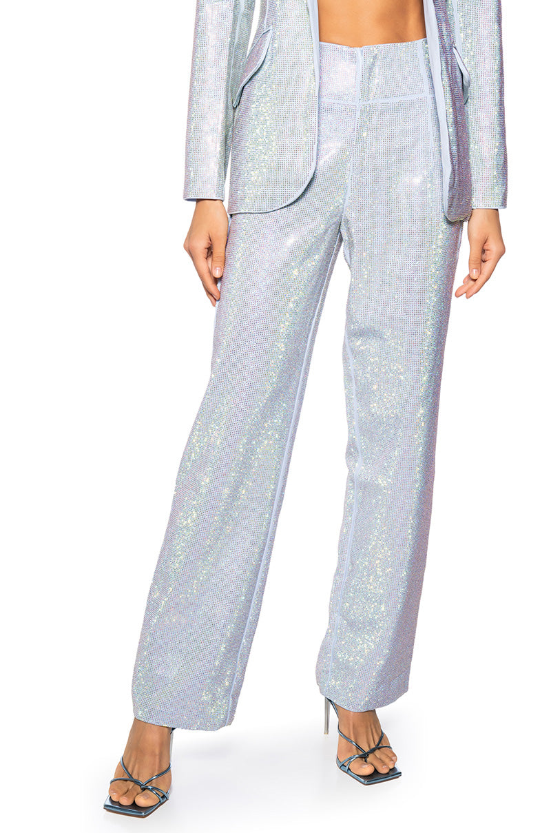 POP STAR FITTED RHINESTONE TROUSERS