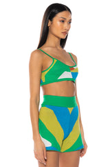POPPY MULTICOLOR KNIT CROPPED TOP