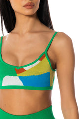 POPPY MULTICOLOR KNIT CROPPED TOP