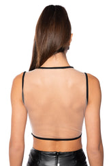KHLOE SLEEVELESS SEE THROUGH TOP