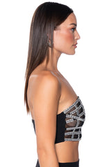 PREMIER RHINESTONE MESH PANEL BUSTIER