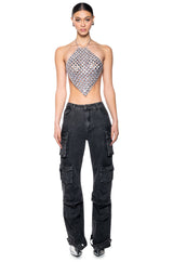 PRESSURE MAKES DIAMONDS HALTER NECK CHAIN TOP