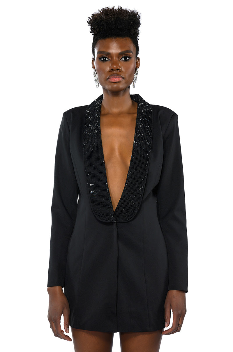 PRETTIEST PROBLEM DEEP V BLAZER MINI DRESS