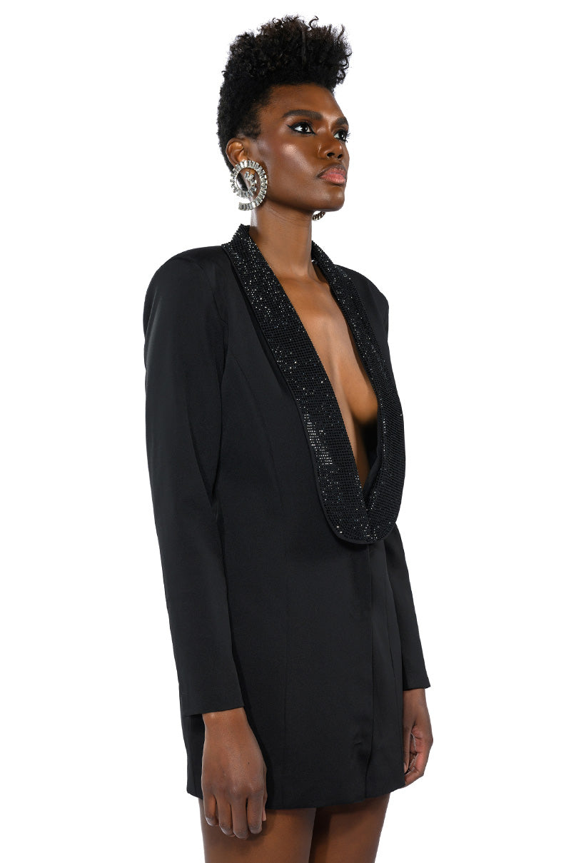 PRETTIEST PROBLEM DEEP V BLAZER MINI DRESS