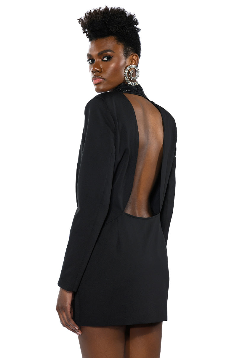 PRETTIEST PROBLEM DEEP V BLAZER MINI DRESS