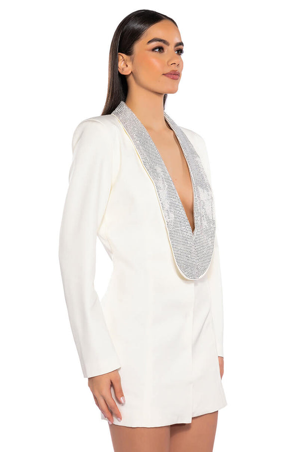 PRETTIEST PROBLEM DEEP V BLAZER MINI DRESS