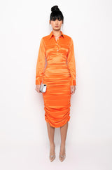 PRETTY DRESS PRETTY FACE RUCHED MIDI DRESS