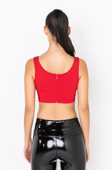 PRETTY FACE SMALL WAIST ROUCHED CROP TANK