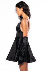 PRETTY PROBLEM FIT AND FLARE MINI DRESS