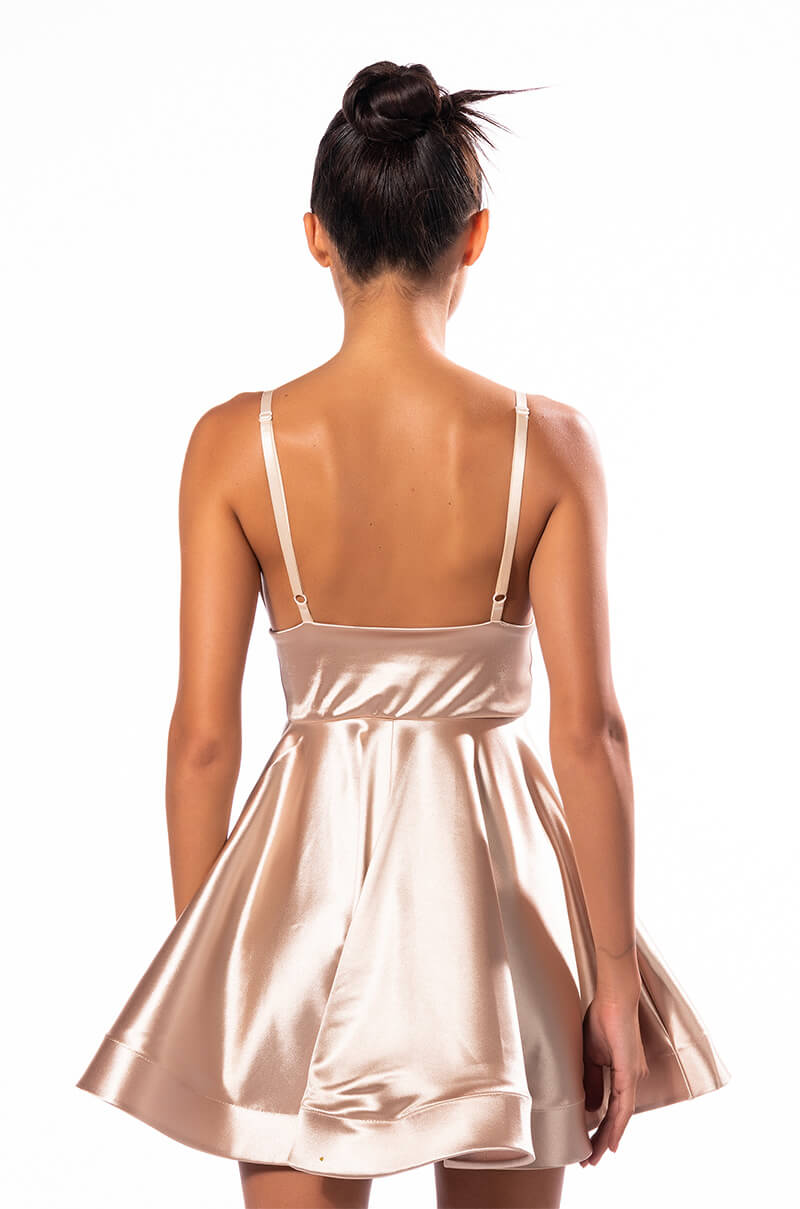 PRETTY PROBLEM FIT AND FLARE MINI DRESS