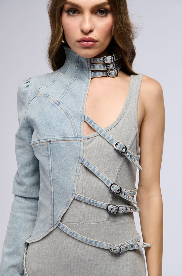 PRETTY RECKLESS DENIM HALF THERE TOP