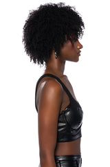 PRIYAH FAUX LEATHER CORSET TANK TOP