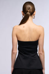 PURE BEAUTY SIDE ZIP TUBE TOP SHIRT IN BLACK