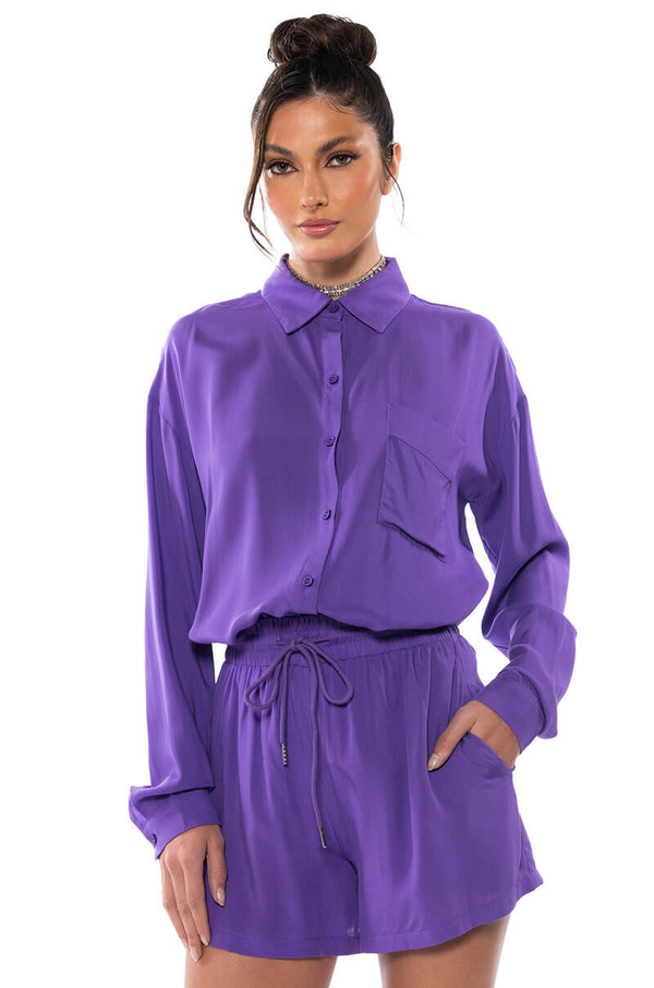 PURPLE RAIN BUTTON DOWN