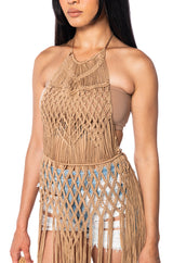 QUEEN OF VACAY CROCHET DRESS