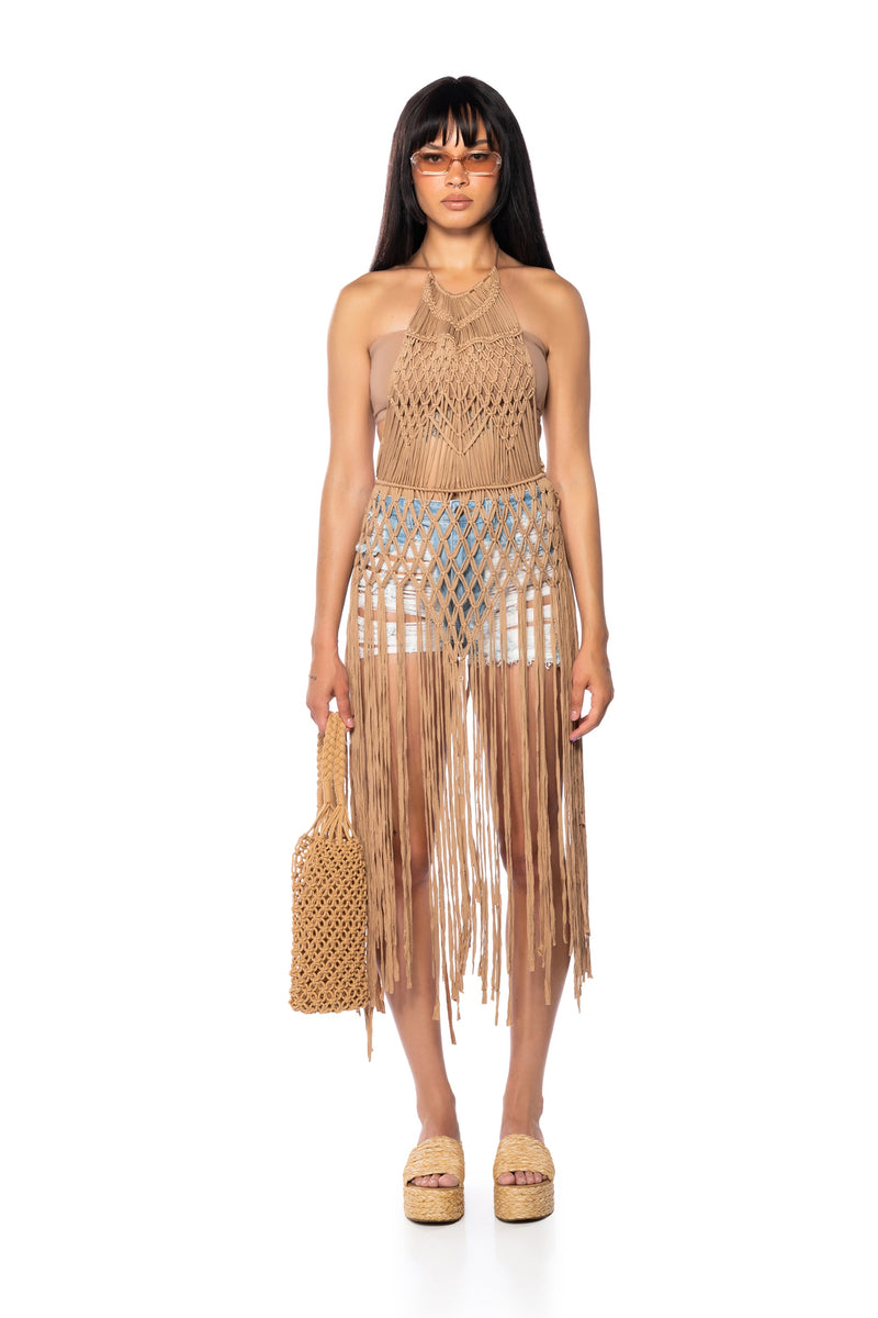 QUEEN OF VACAY CROCHET DRESS